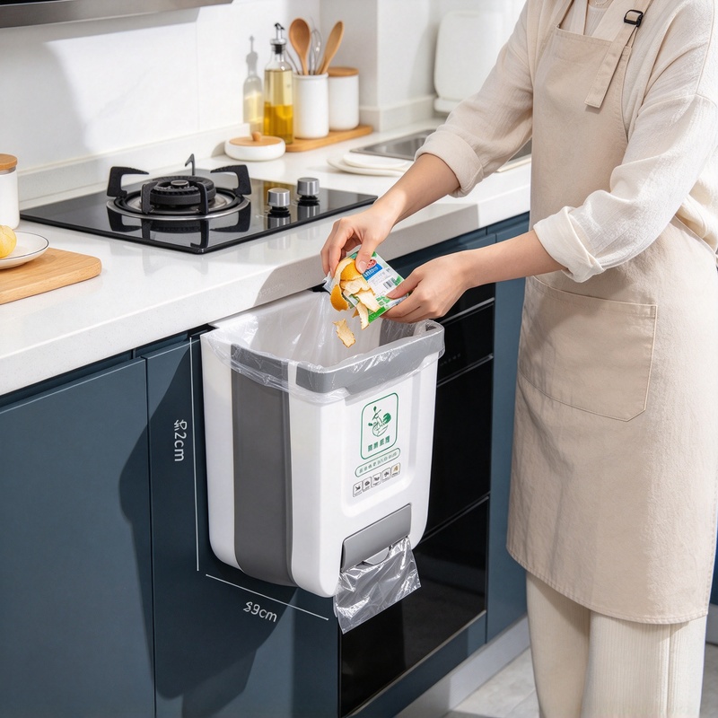 Cubo de basura plegable de 10  - Commercial Kitchen Bin reseña y precio
